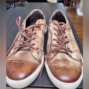 Freebird by Steven Leather Sneakers Men 10 Brown Distressed Lace Up Casual